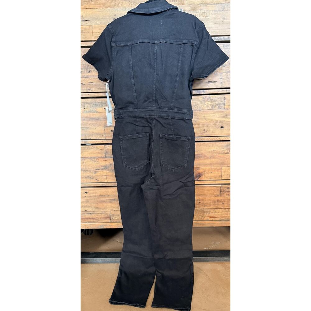 Good American Jumpsuit Women's Large Black Fit For Success Denim Utility NWT - Picture 2 of 12